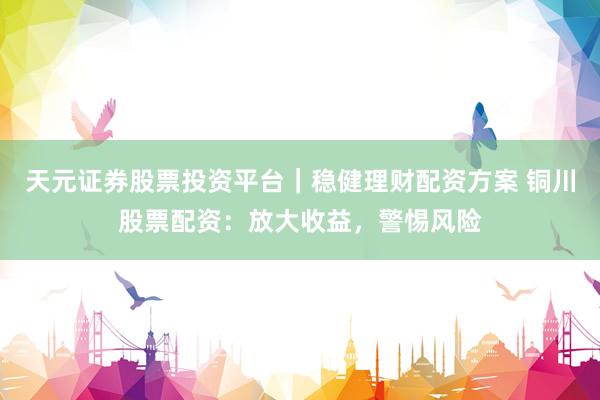 天元证券股票投资平台｜稳健理财配资方案 铜川股票配资：放大收益，警惕风险